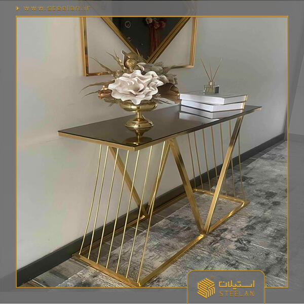 میز کنسول استیل ۳۰۴ طلاییpvd