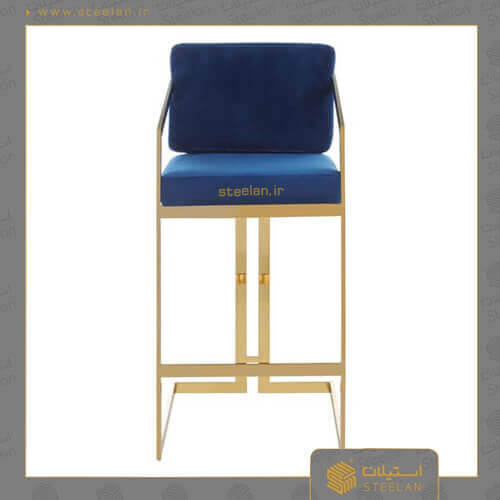 صندلی استیل اپن طلایی آبی مدل ss8060