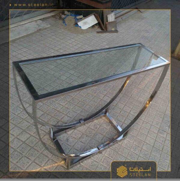 میز کنسول استیل نقره ای مدل sc3060