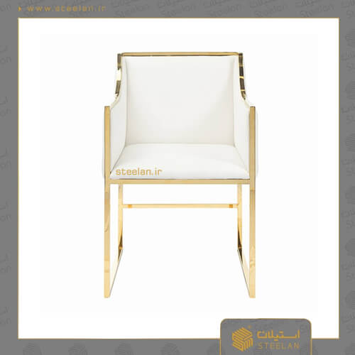 صندلی استیل طلایی سفید مدل ss9030