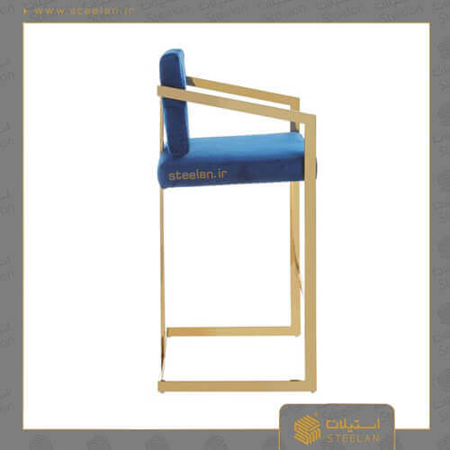 صندلی استیل اپن طلایی آبی مدل ss8060
